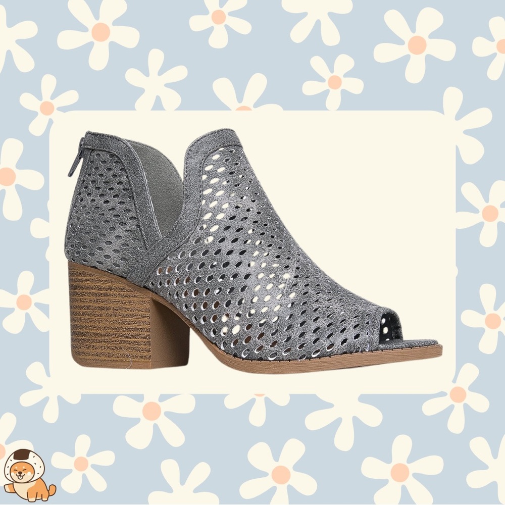 J. Adams Perch Perforated Booties, Ash Grey, Sz 8